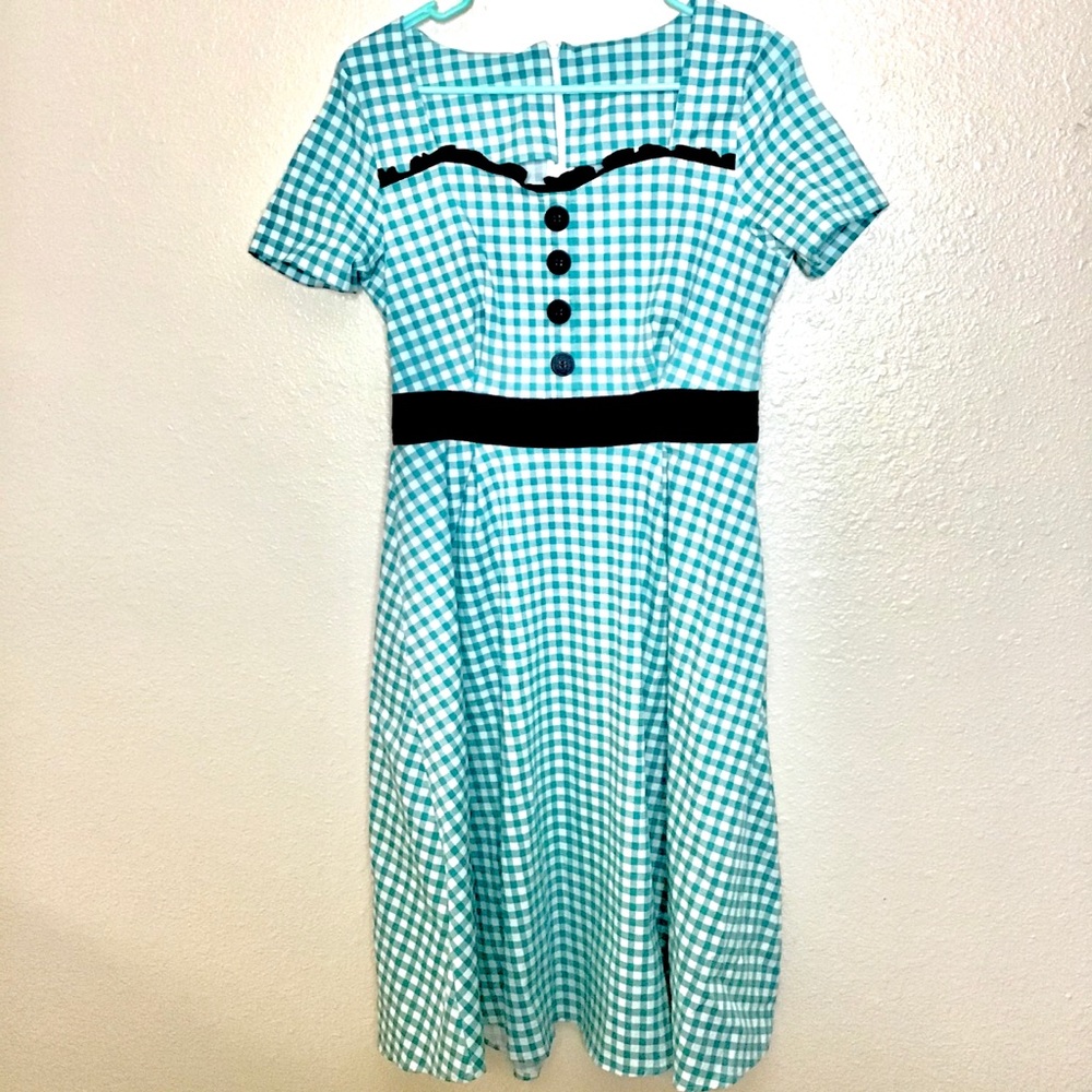 Vintage Blue Plaid Dress